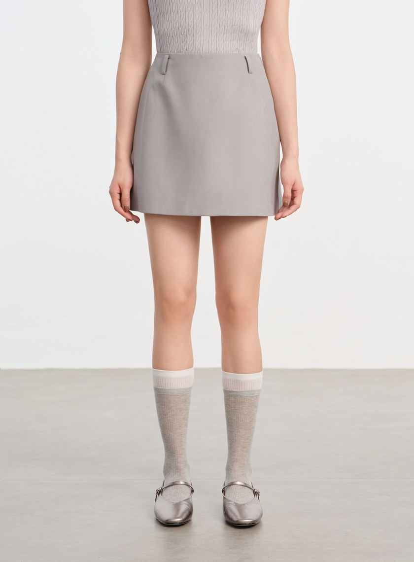 仿麂皮一片式褲裙