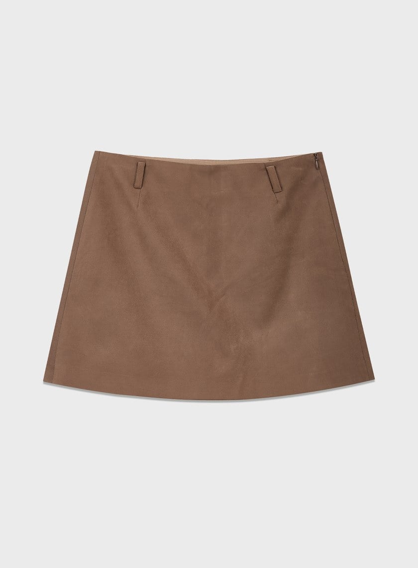 仿麂皮一片式褲裙