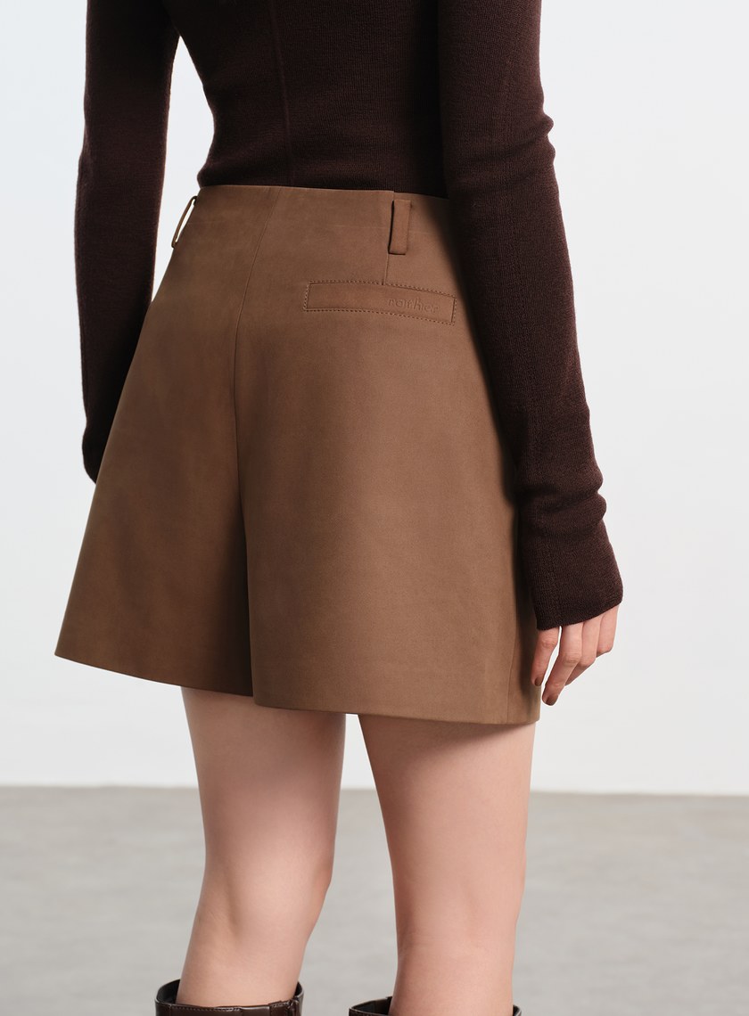 仿麂皮一片式褲裙