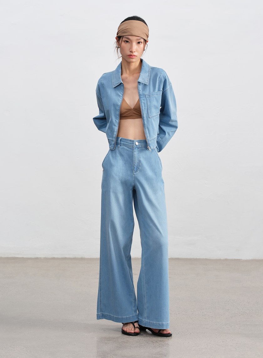 清新涼感天絲牛仔褲