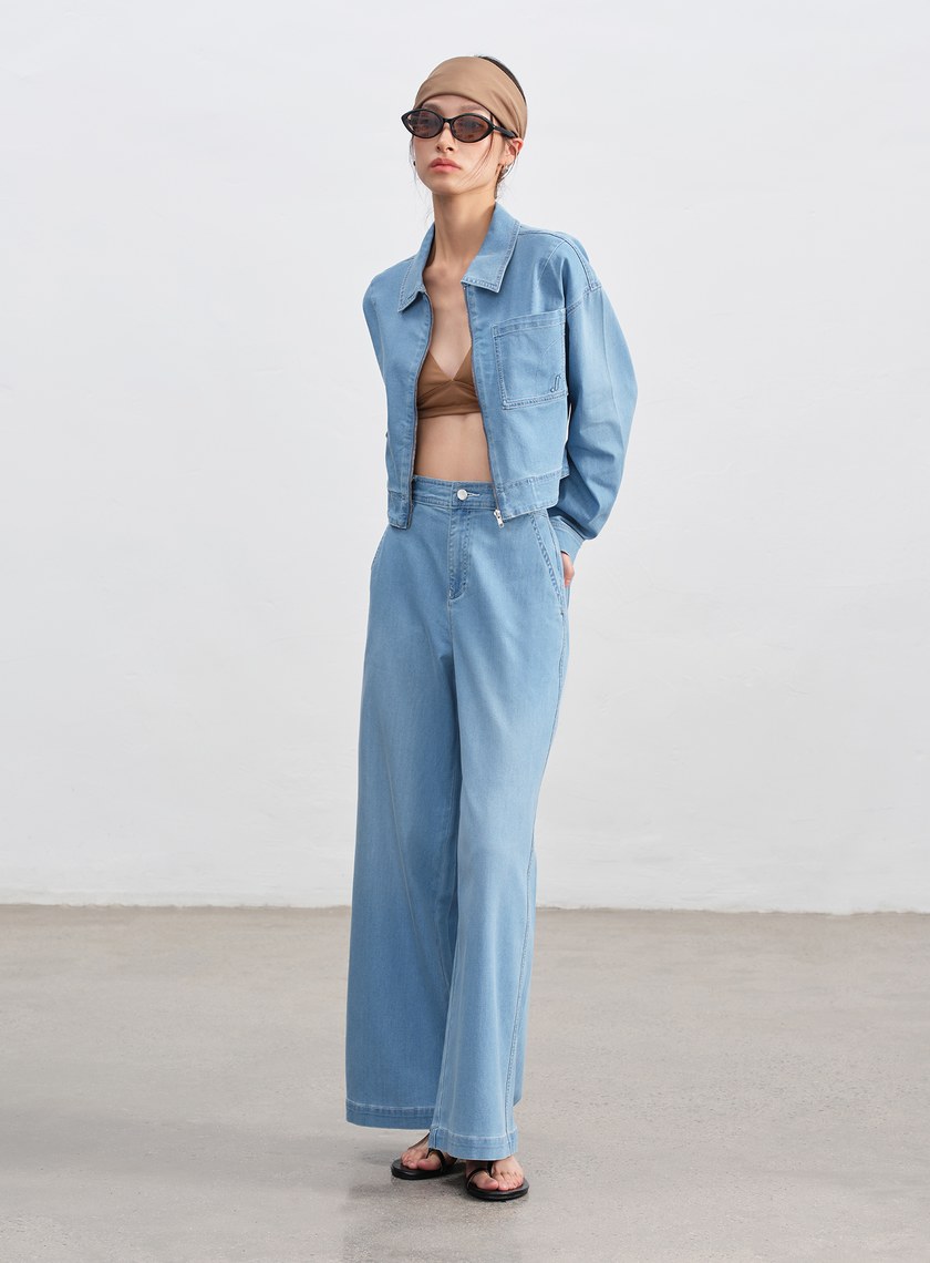 清新涼感天絲牛仔褲