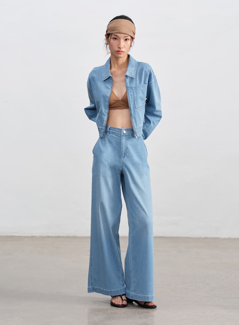 清新涼感天絲牛仔褲