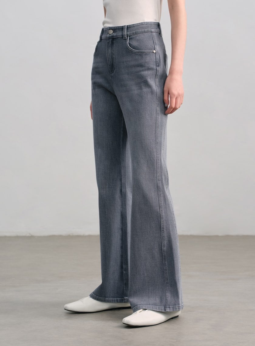 彈力復古喇叭牛仔褲