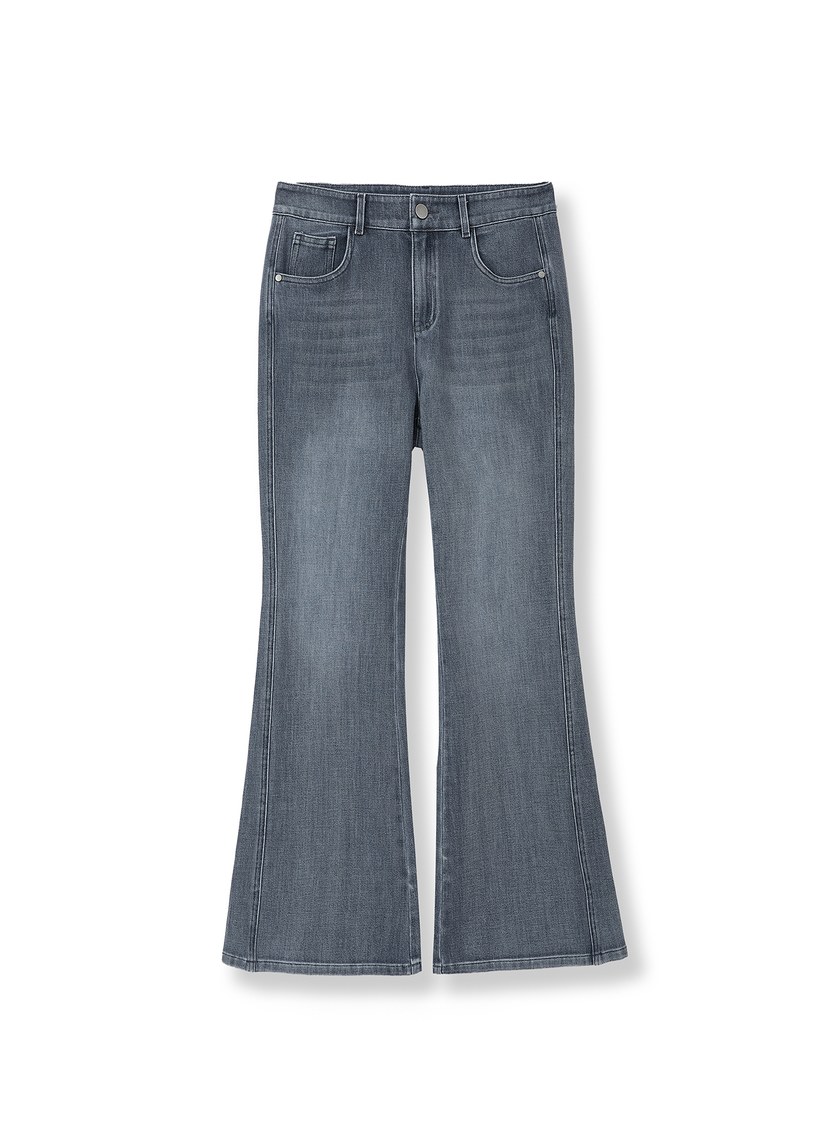 彈力復古喇叭牛仔褲