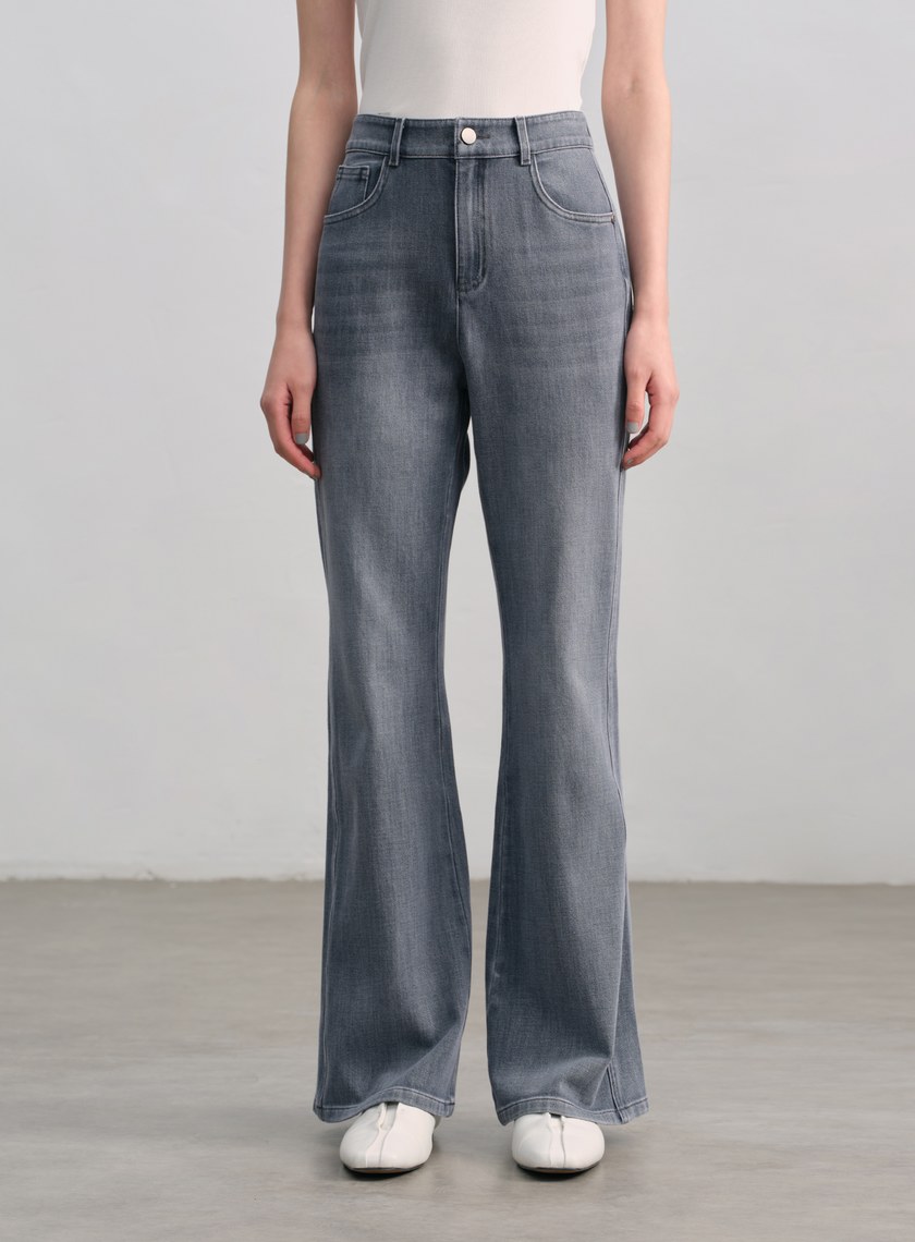 彈力復古喇叭牛仔褲