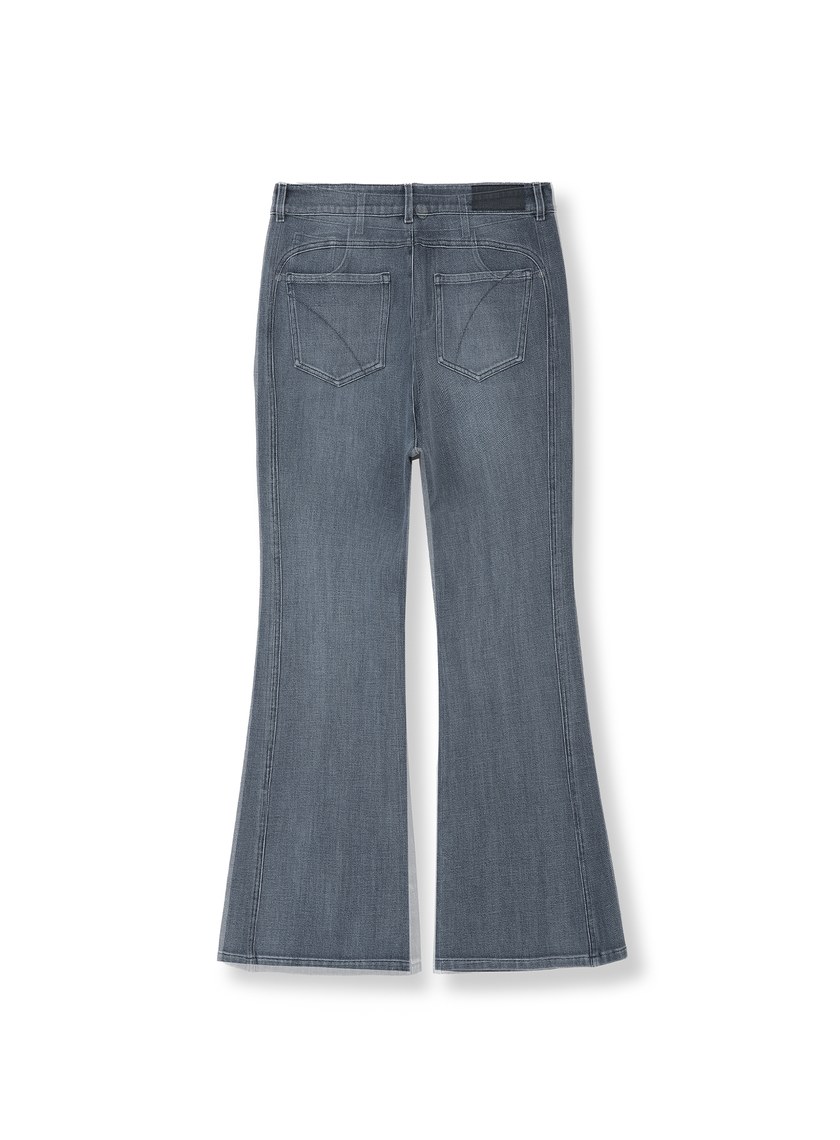 彈力復古喇叭牛仔褲