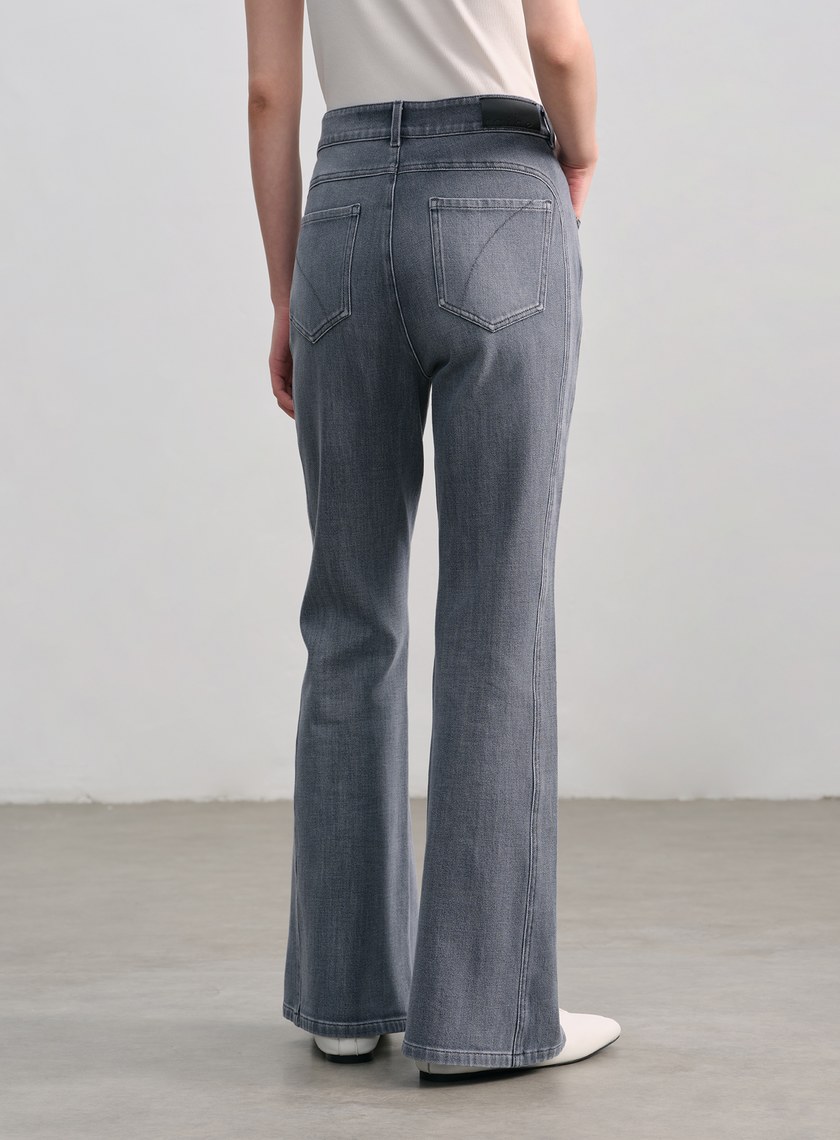 彈力復古喇叭牛仔褲