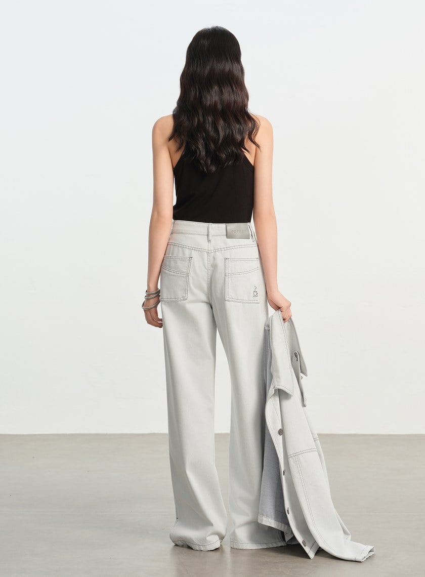 慵懶水洗感牛仔褲