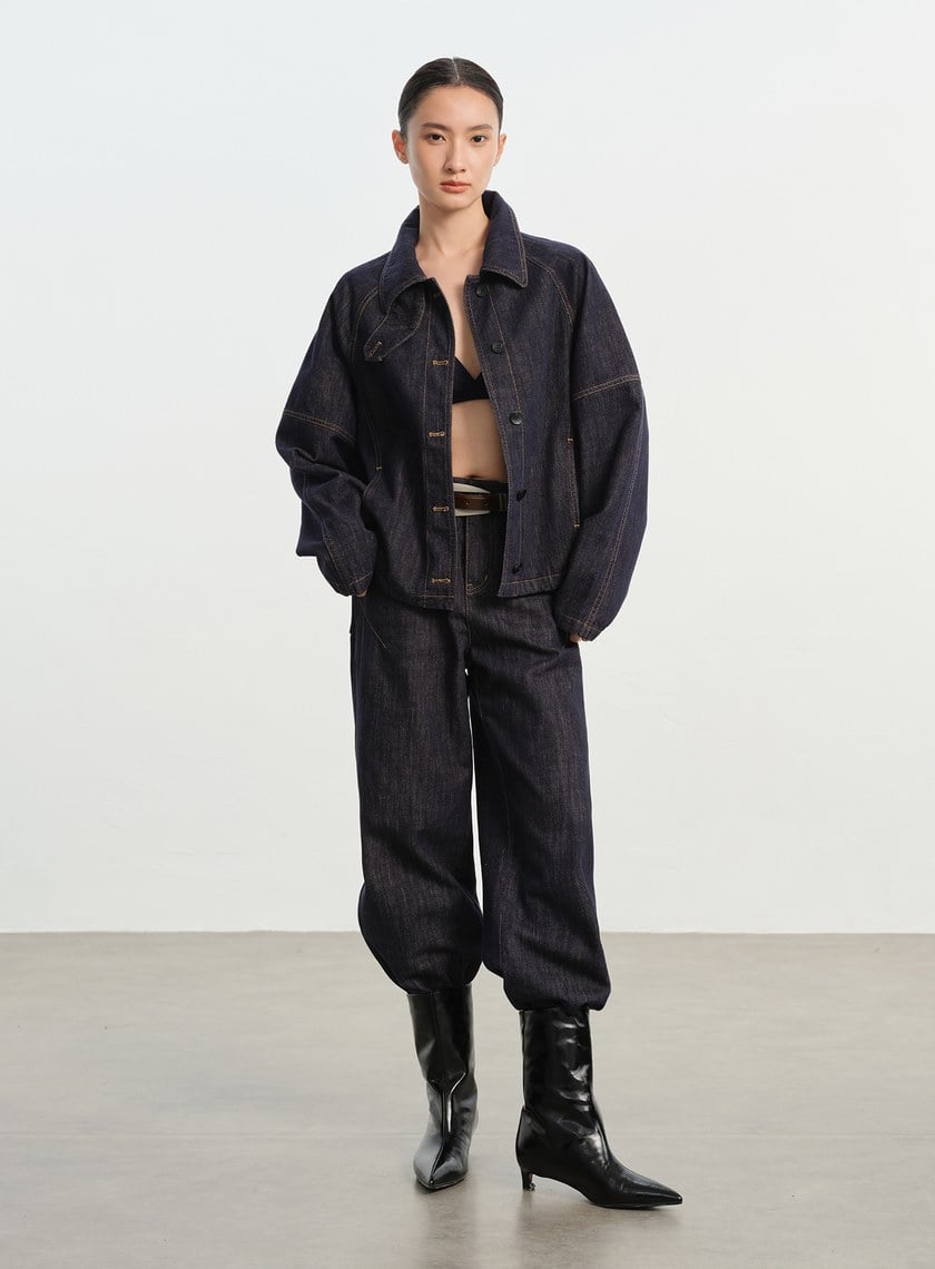 慵懶水洗感牛仔褲