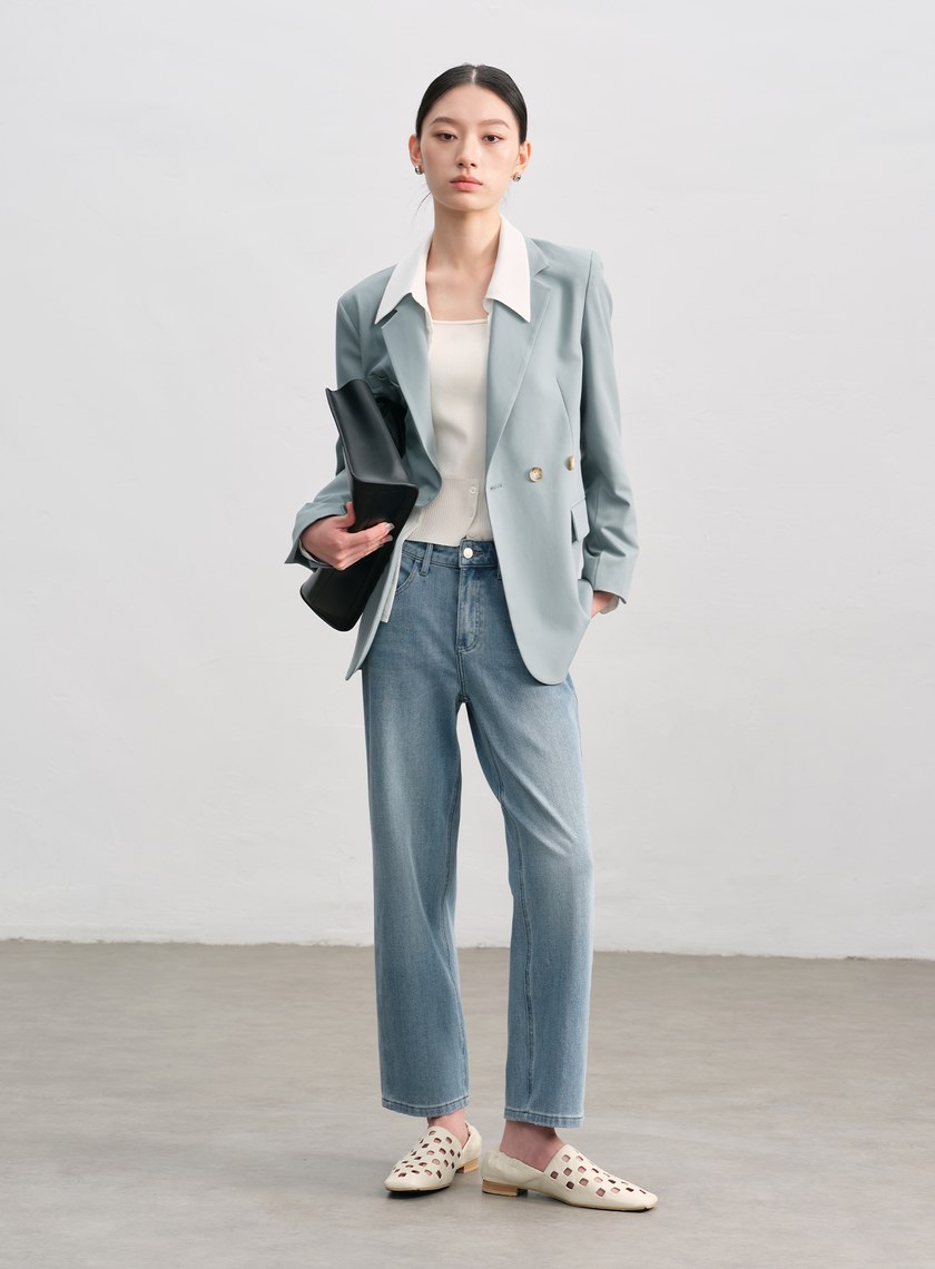 雲感顯瘦九分牛仔褲