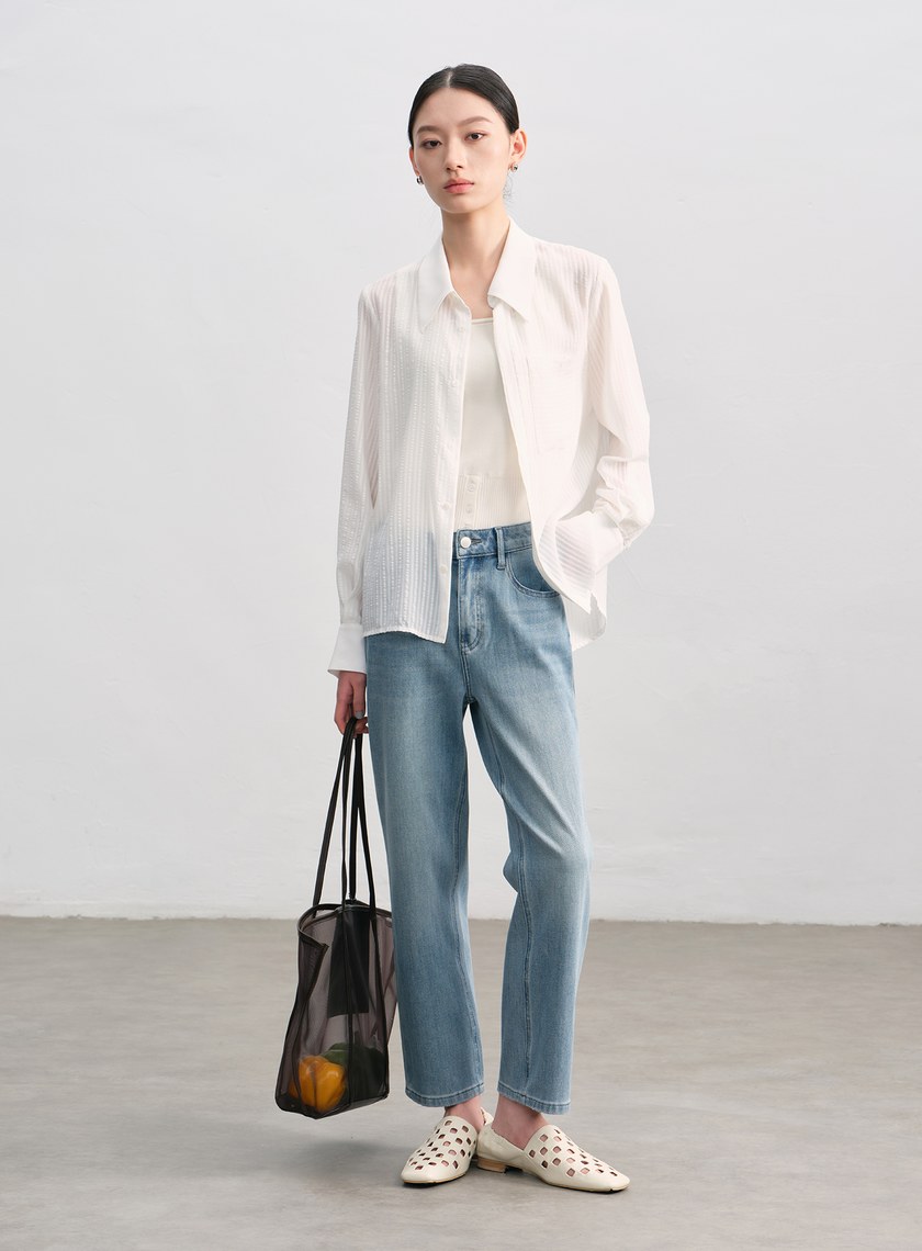 雲感顯瘦九分牛仔褲