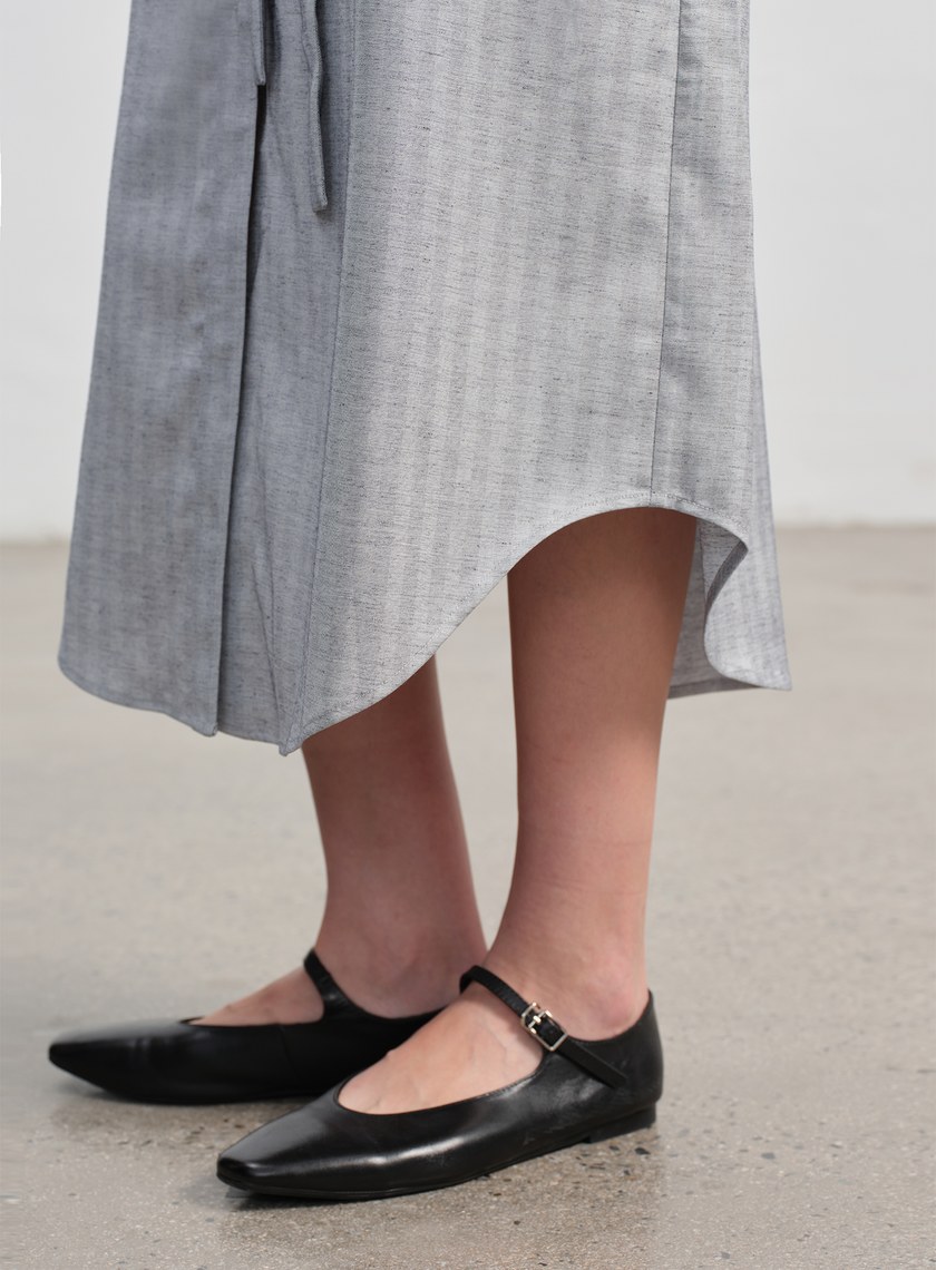 條紋亞麻襯衫洋裝