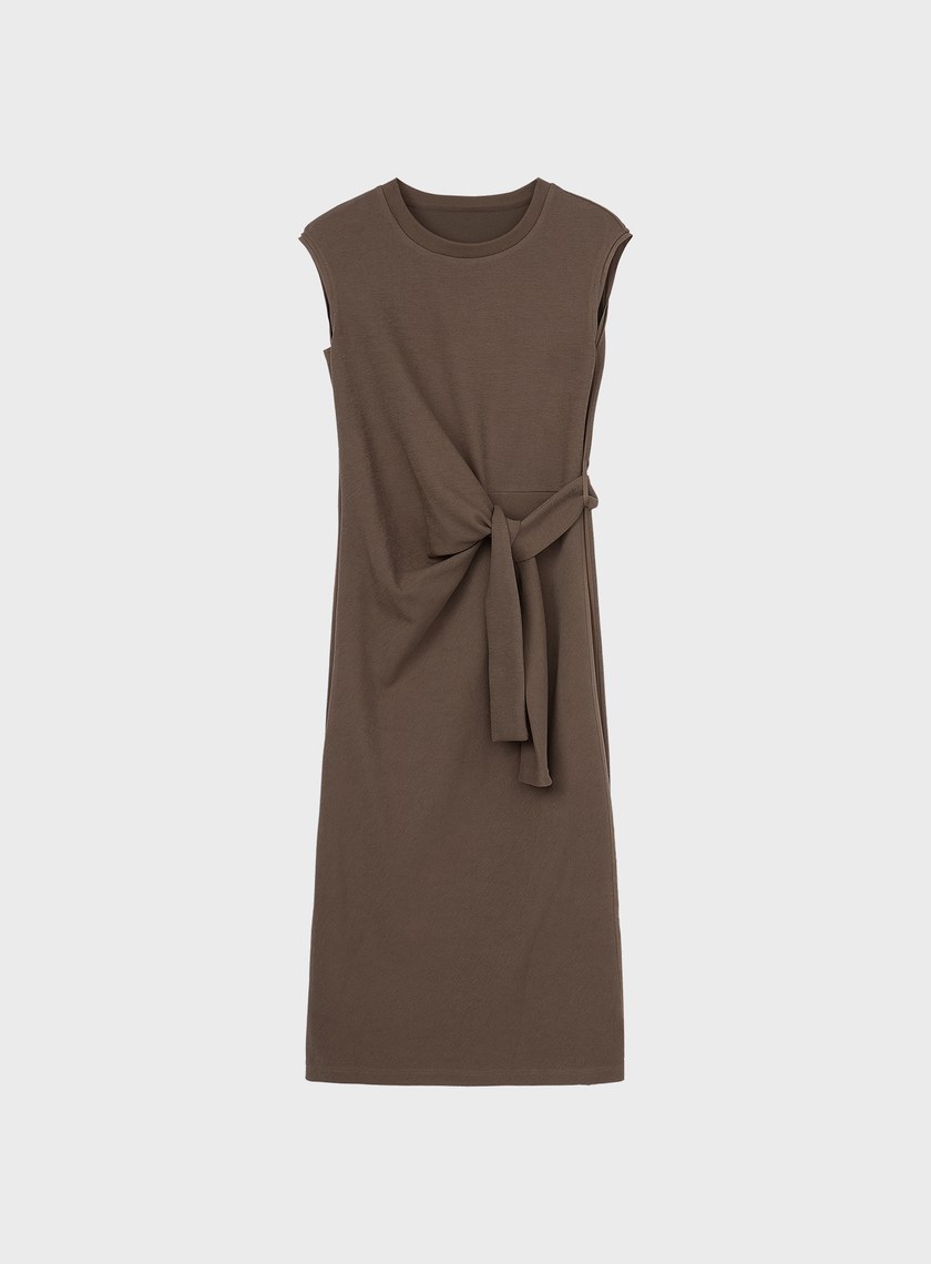 垂墜感綁帶連身裙