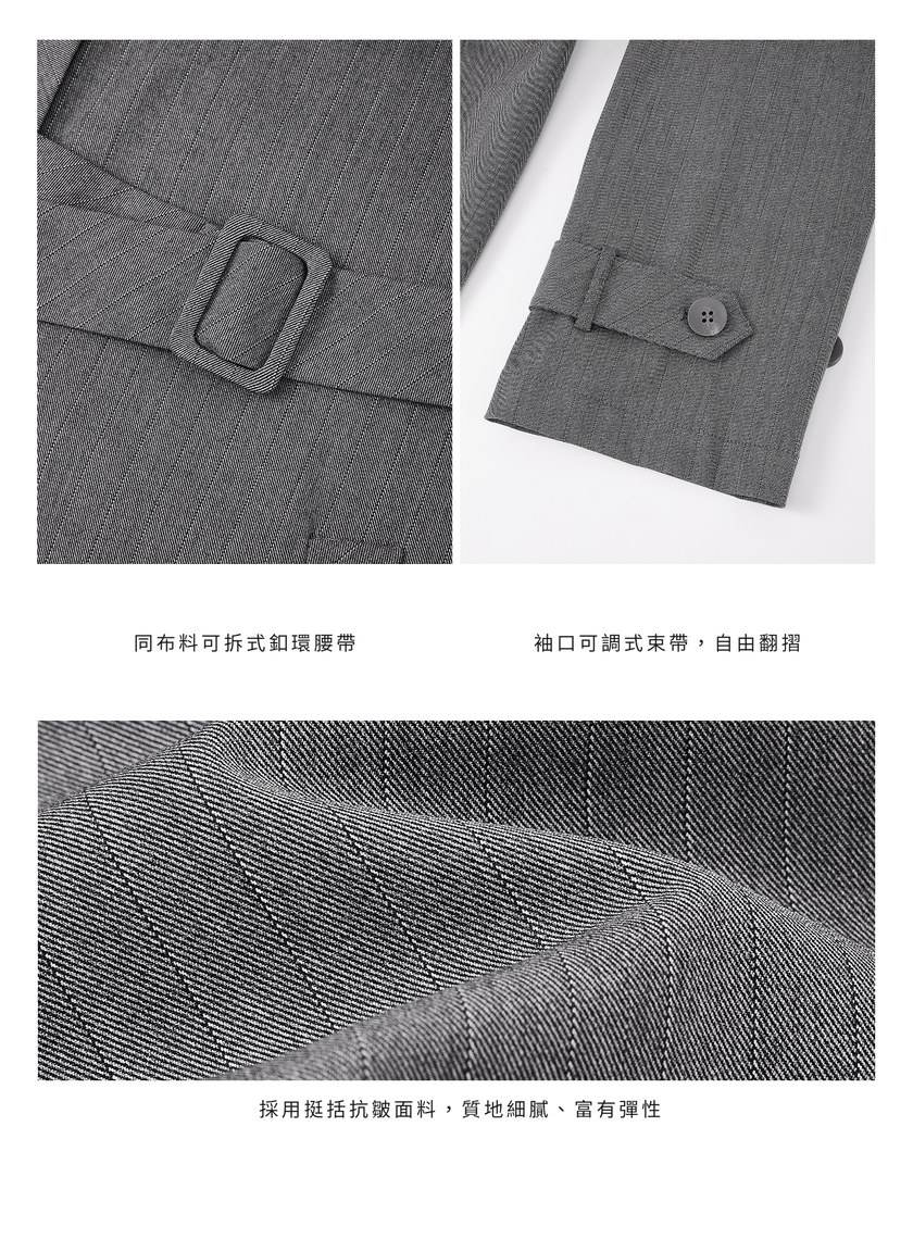 俐落長版風衣式洋裝