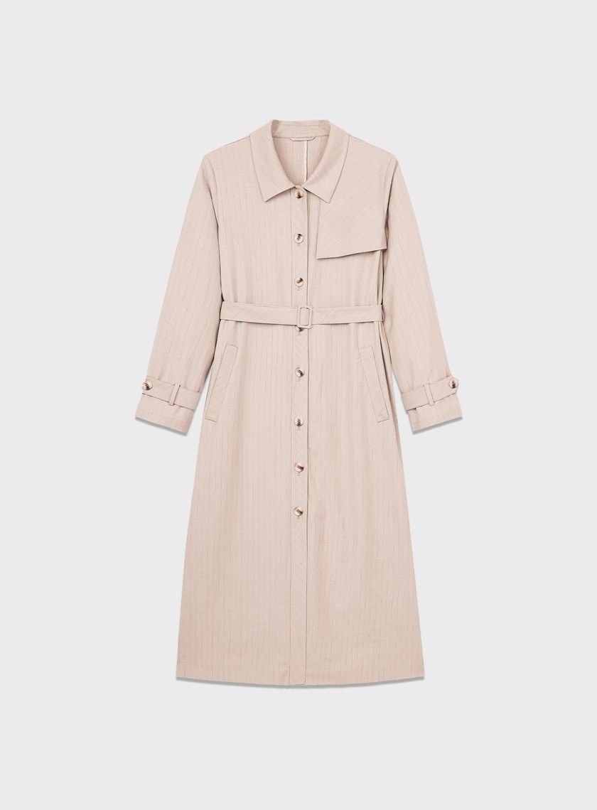 俐落長版風衣式洋裝