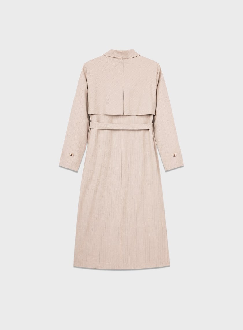 俐落長版風衣式洋裝