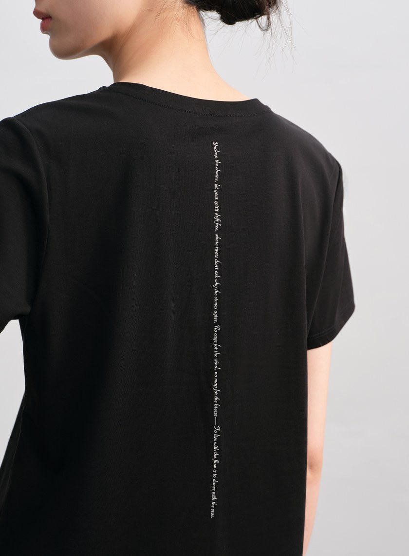 涼感印花V領T-Shirt