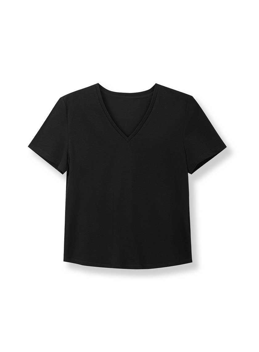 涼感印花V領T-Shirt