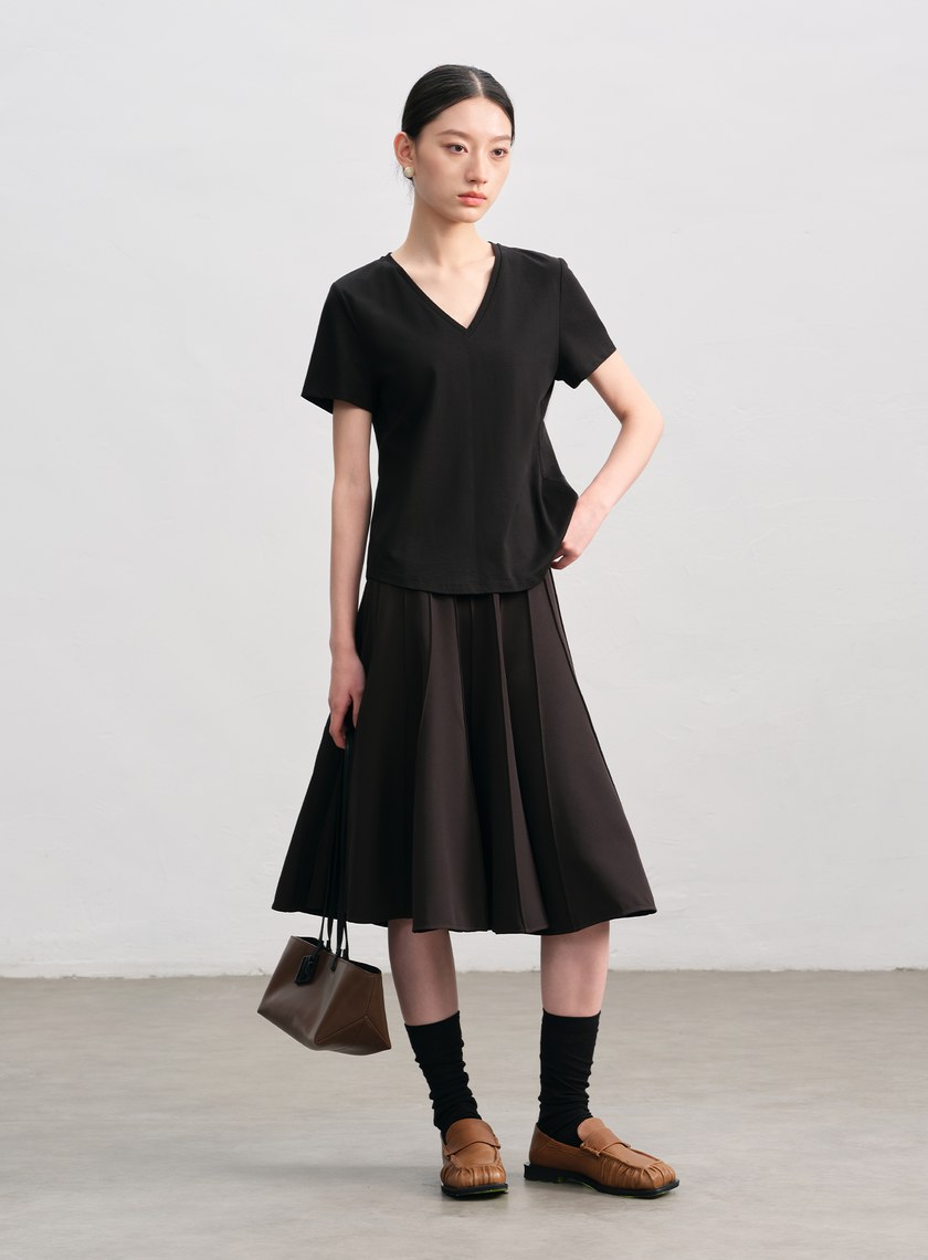 涼感印花V領T-Shirt