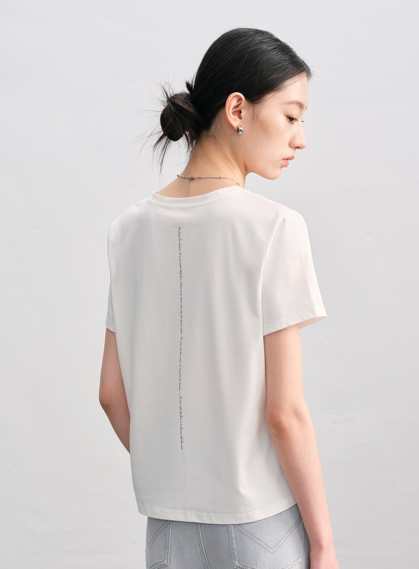 涼感印花V領T-Shirt