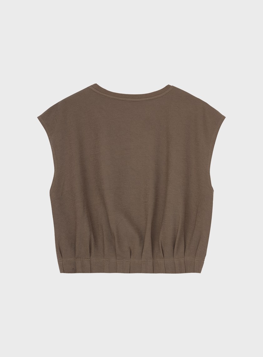 垂墜感落肩口袋上衣