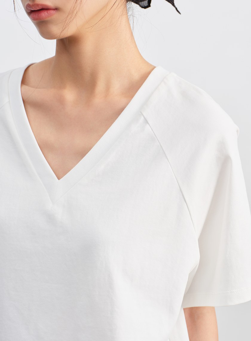 涼感V領寬版上衣