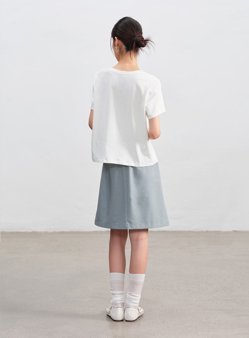 涼感圓領寬版上衣