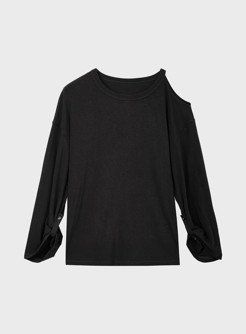 慵懶露肩針織衫