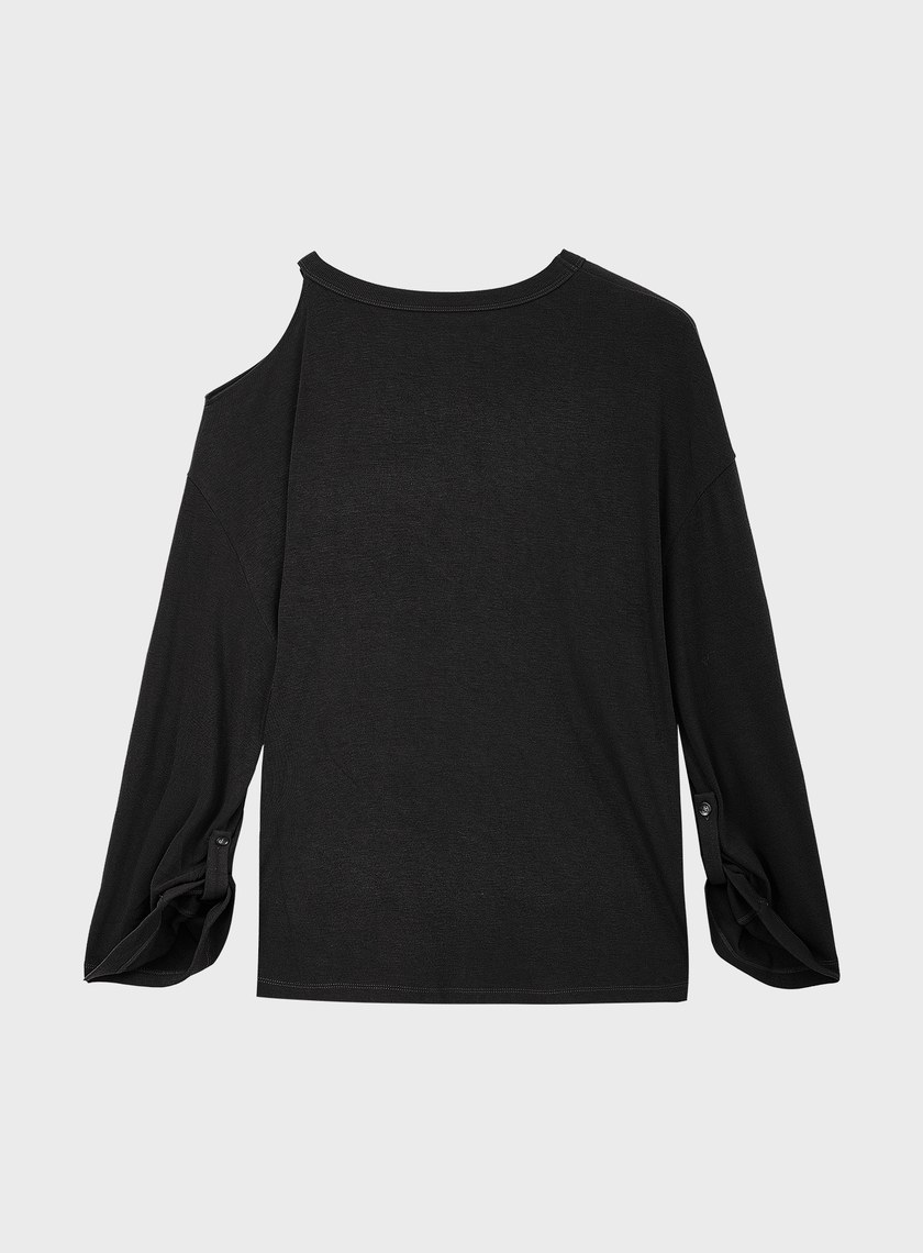 慵懶露肩針織衫