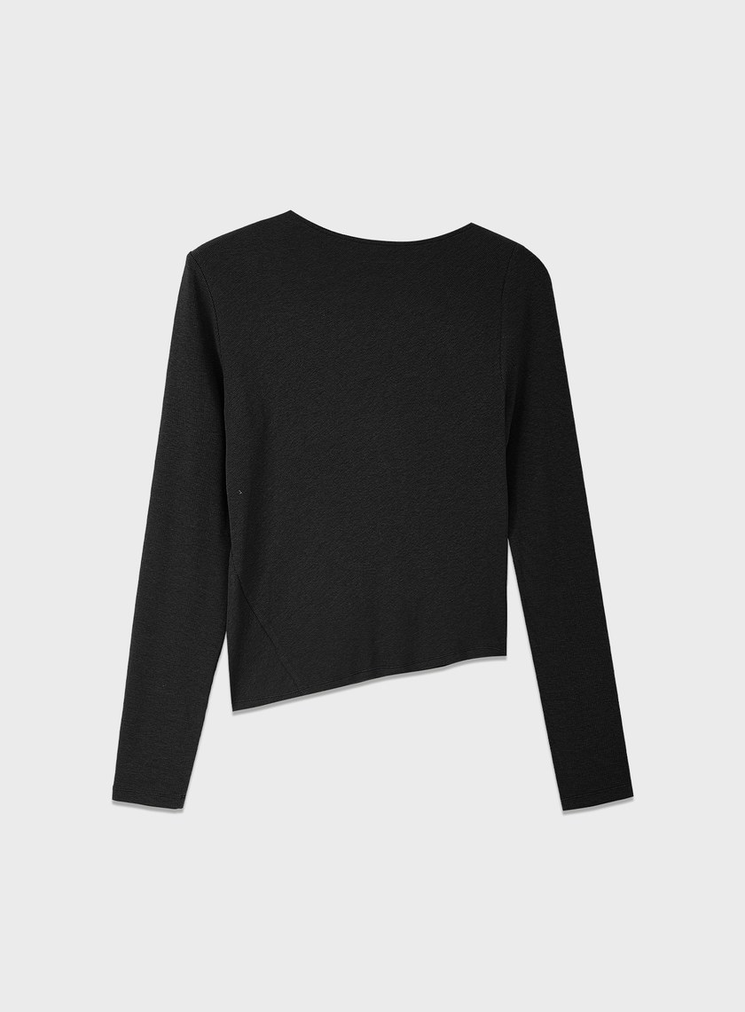 不對稱斜領修身上衣