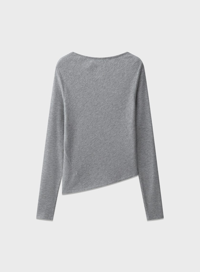 不對稱斜領修身上衣