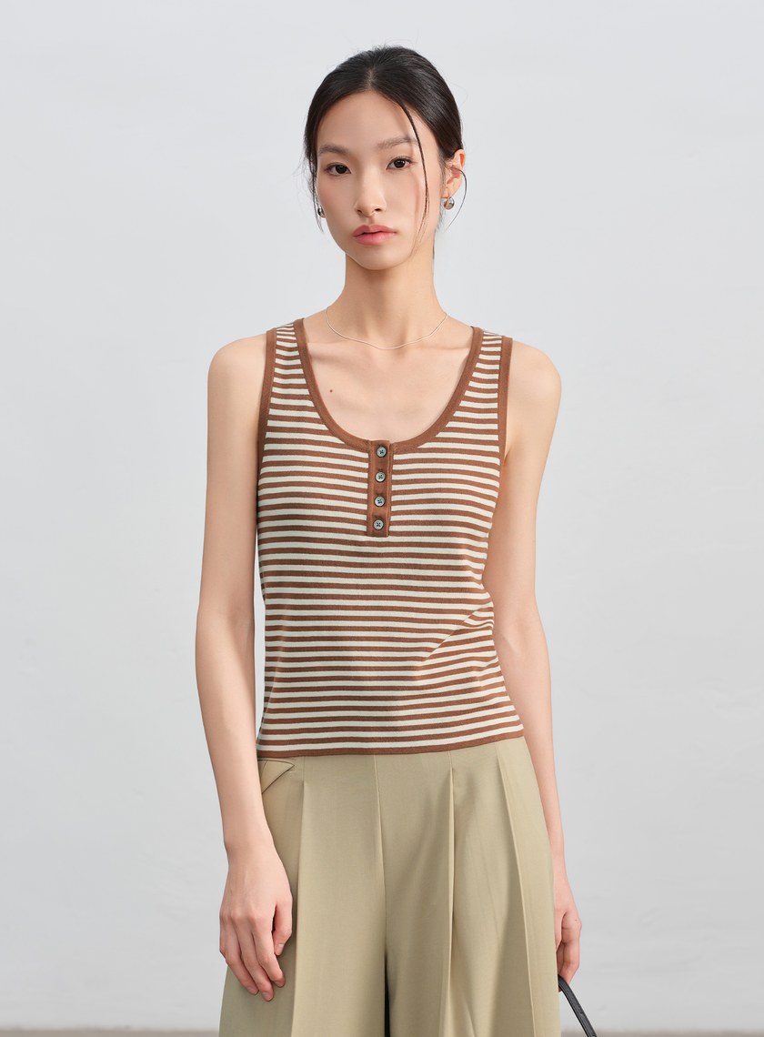 經典條紋針織上衣