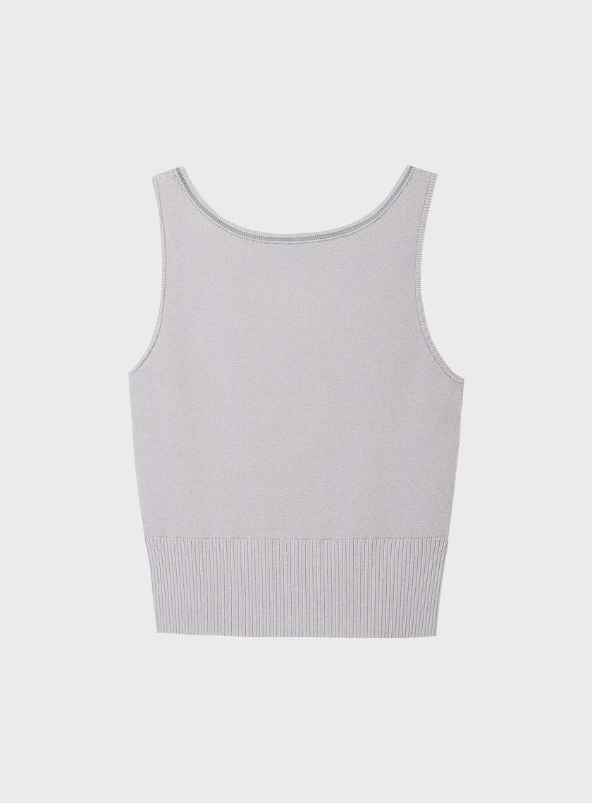 簡約半開襟針織背心