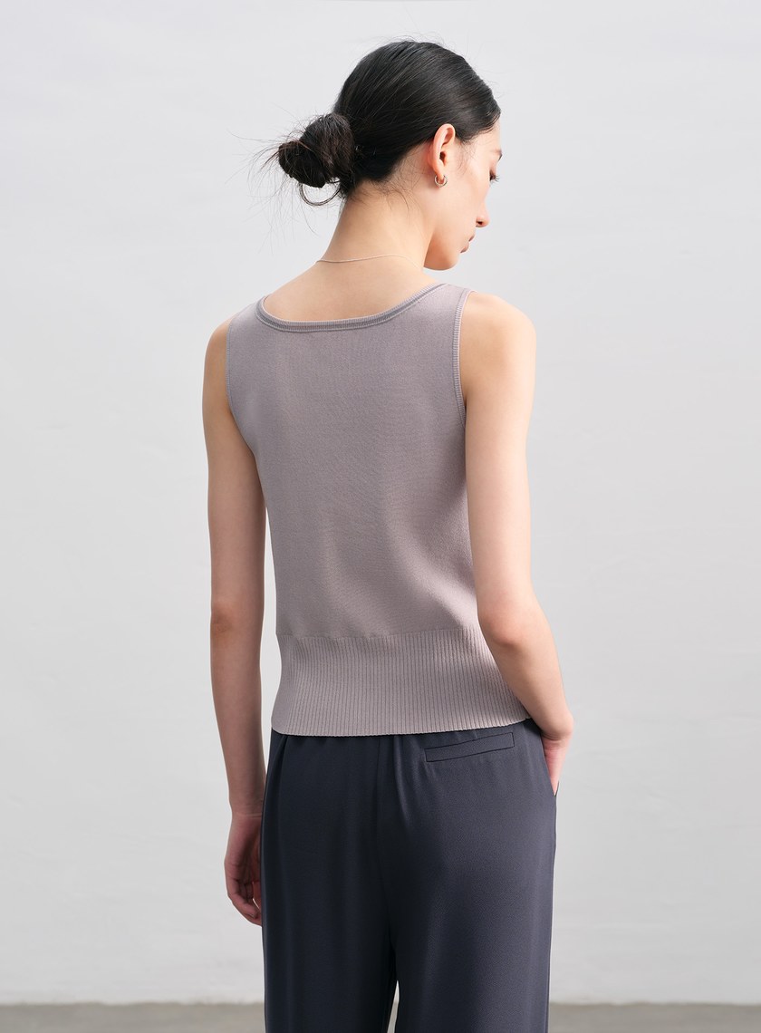 簡約半開襟針織背心