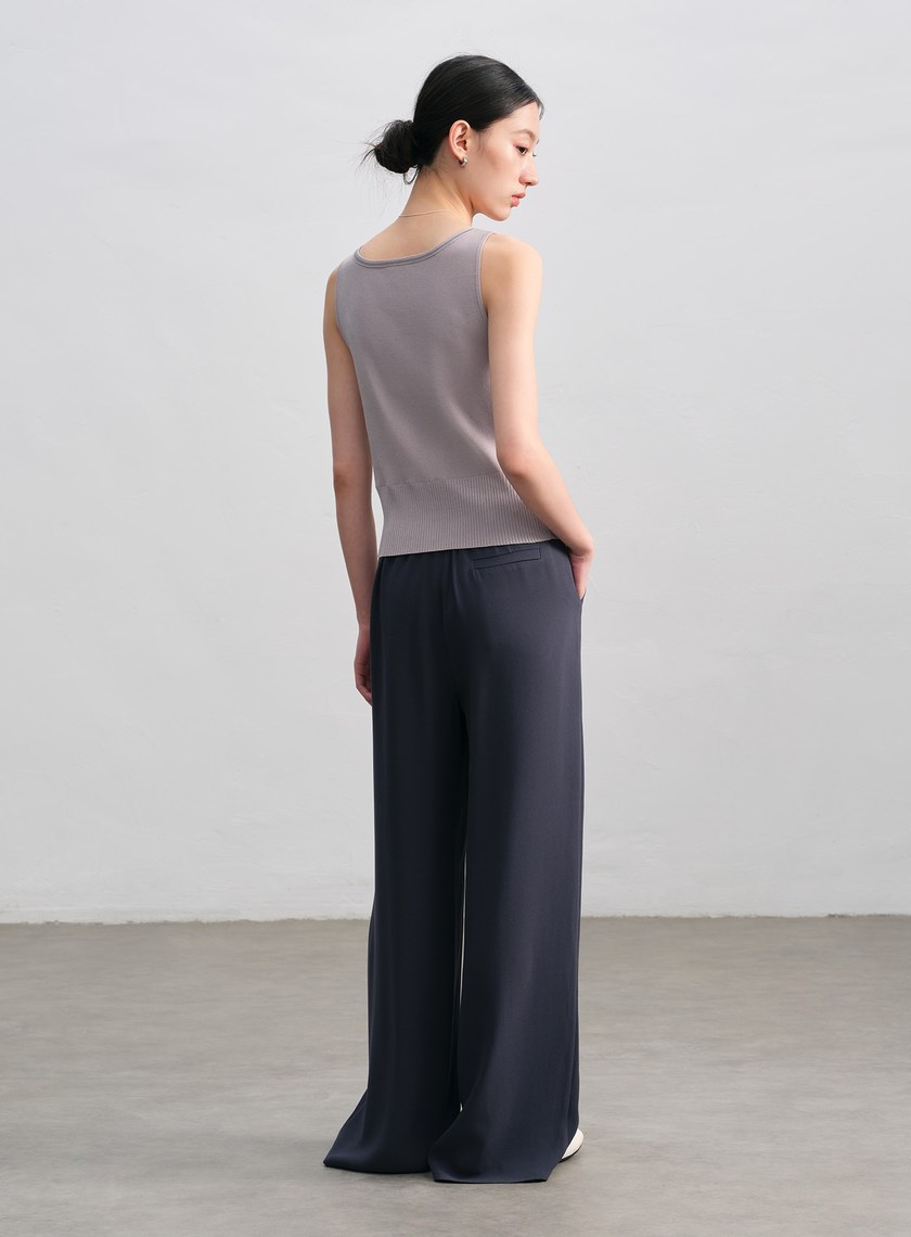 簡約半開襟針織背心