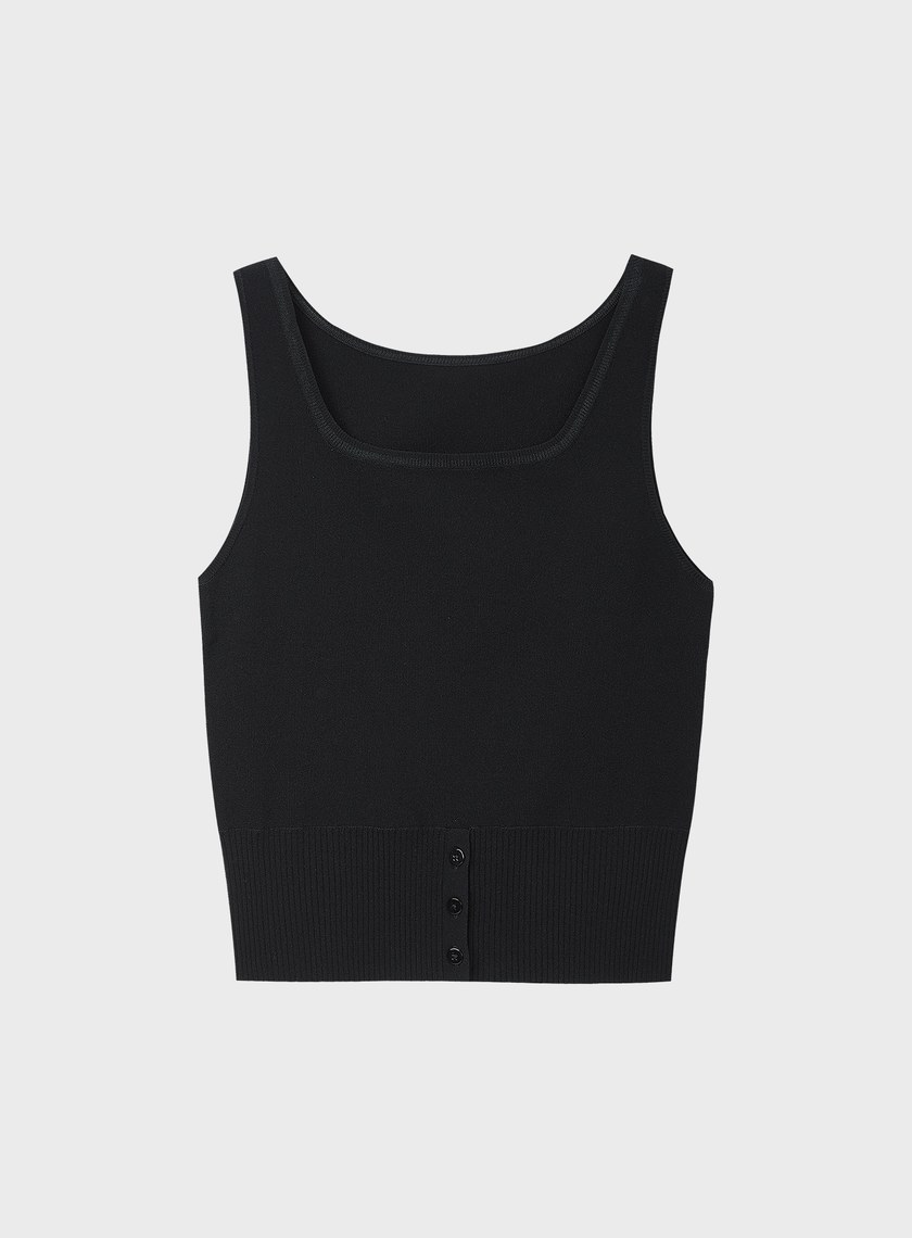 簡約半開襟針織背心