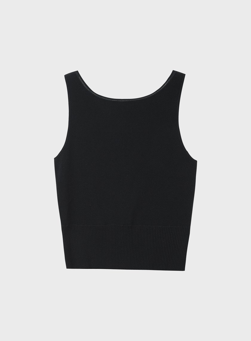 簡約半開襟針織背心