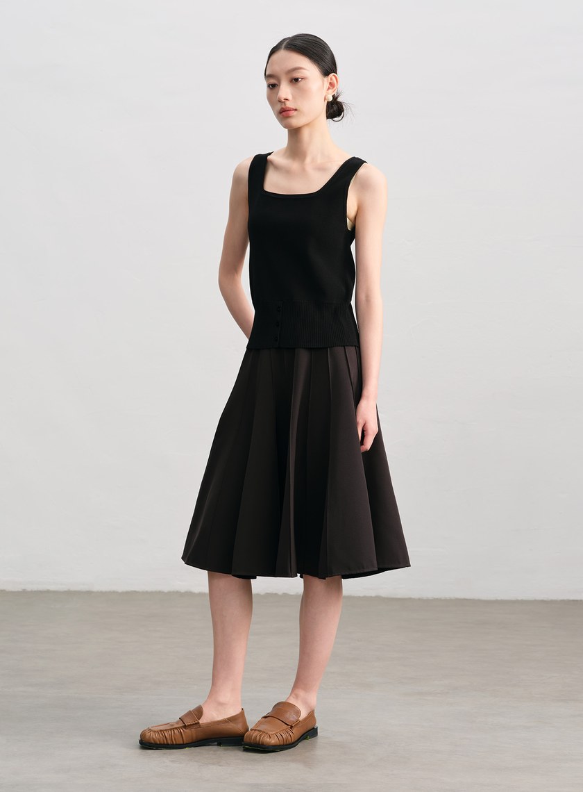 簡約半開襟針織背心