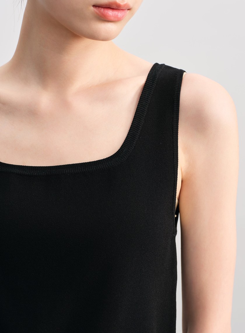 簡約半開襟針織背心