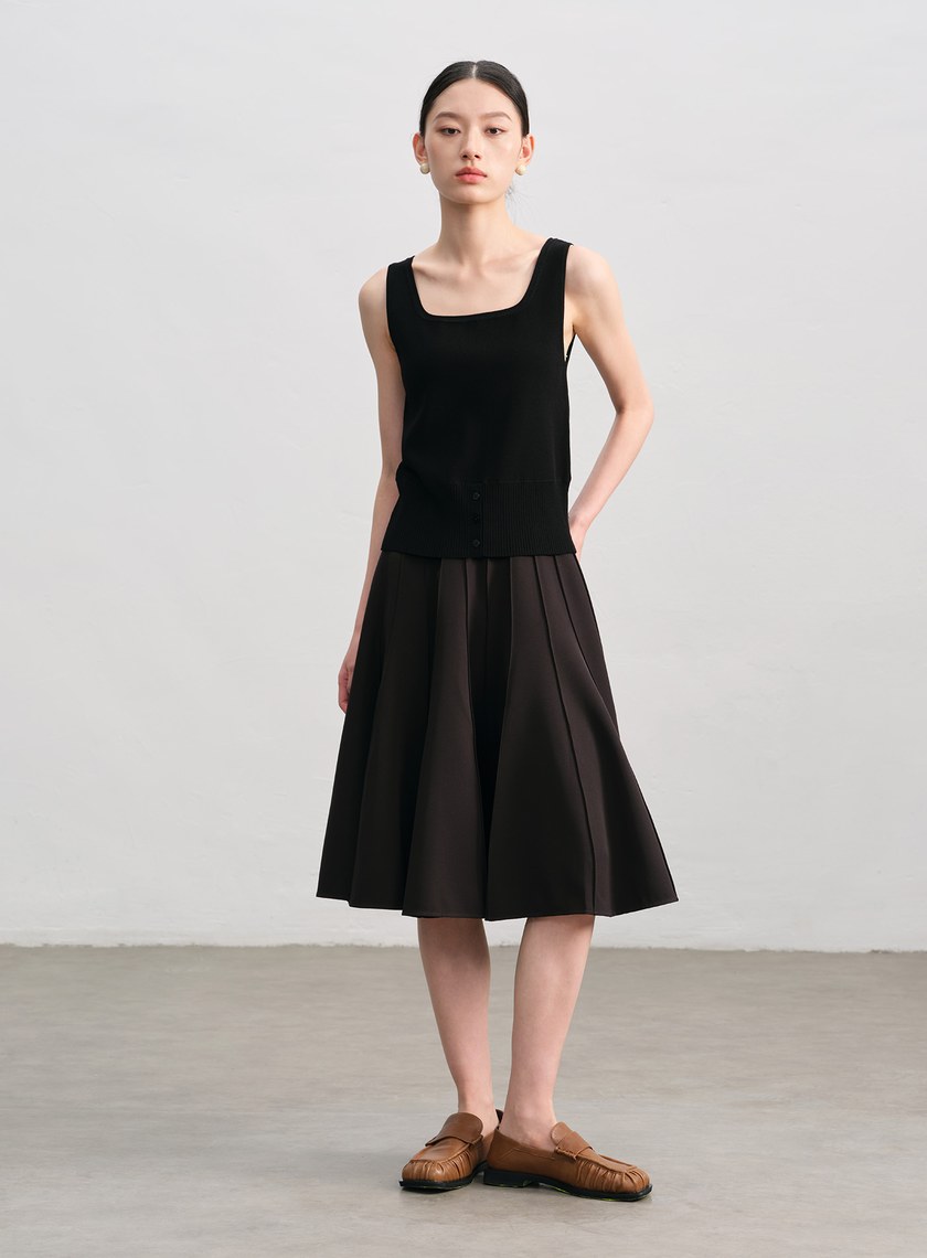 簡約半開襟針織背心