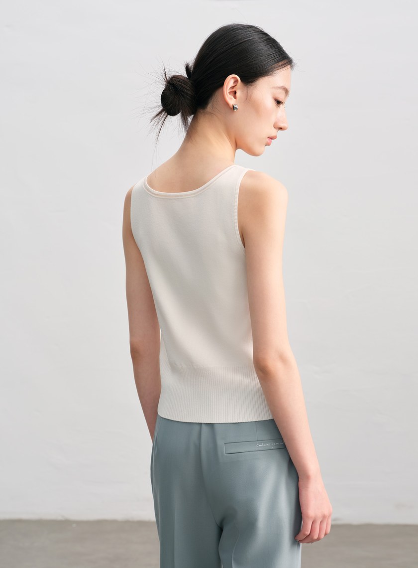 簡約半開襟針織背心