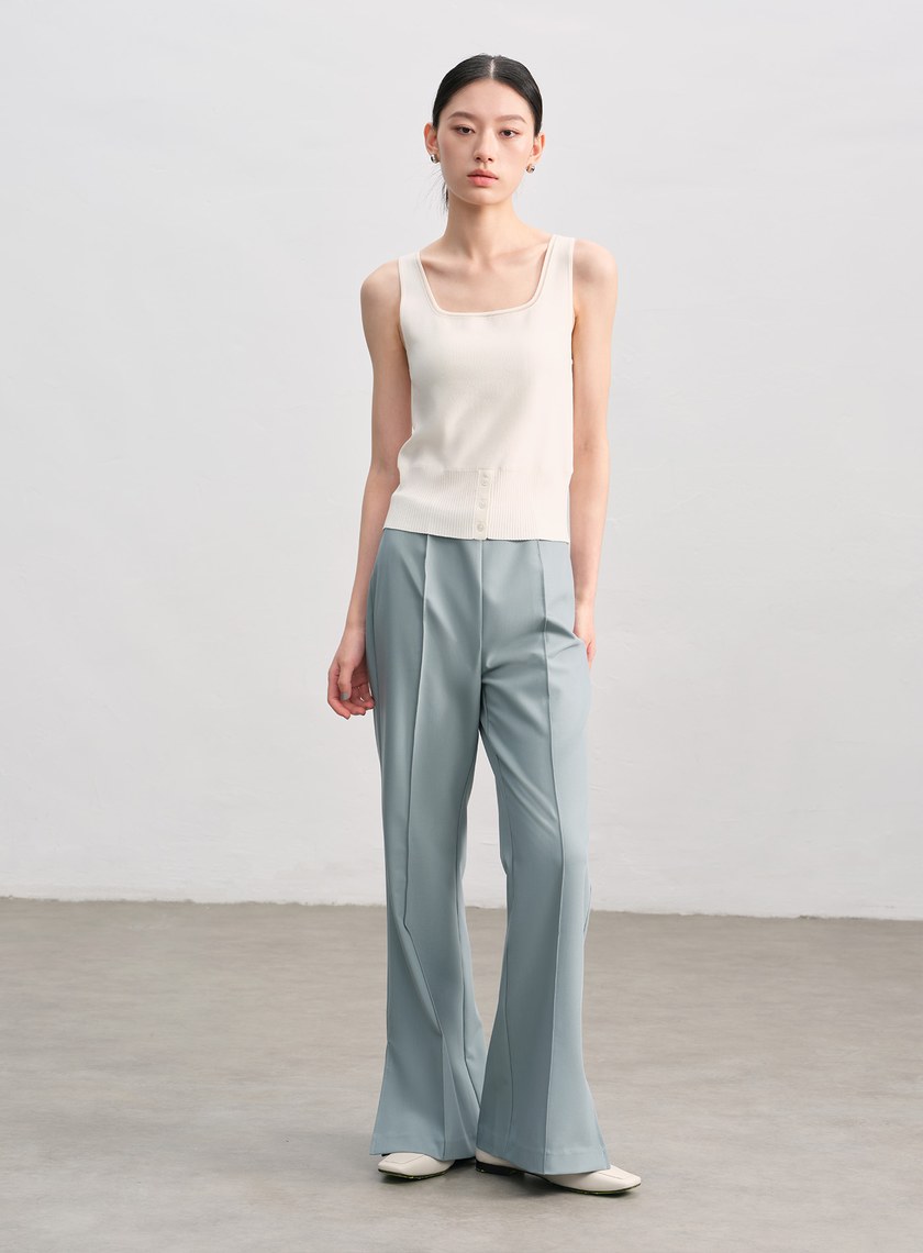 簡約半開襟針織背心