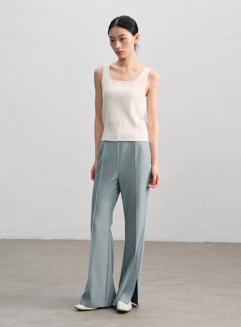 簡約半開襟針織背心