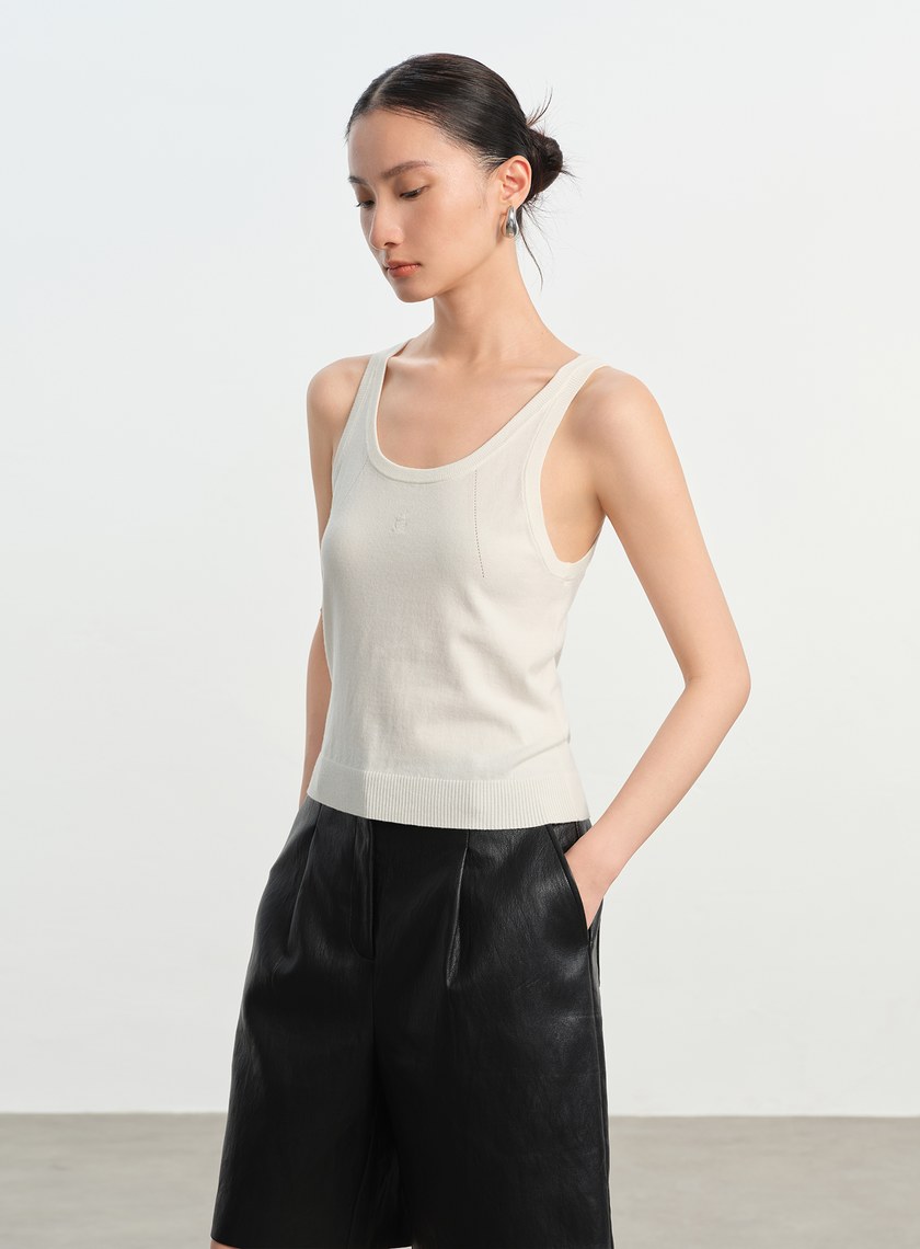 無袖圓領彈性背心