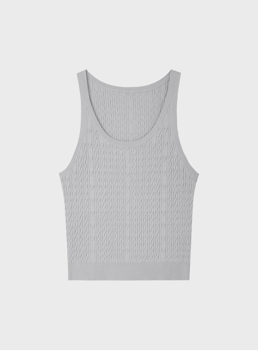 立體花紋圓領背心