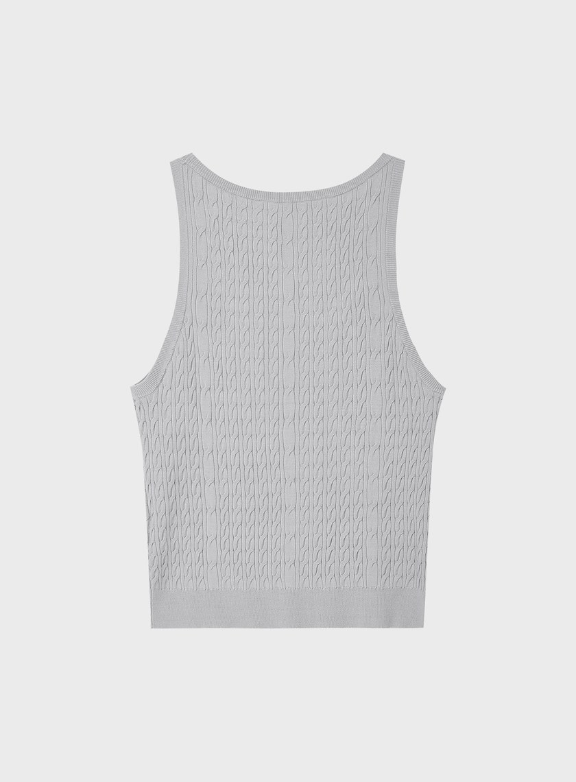 立體花紋圓領背心