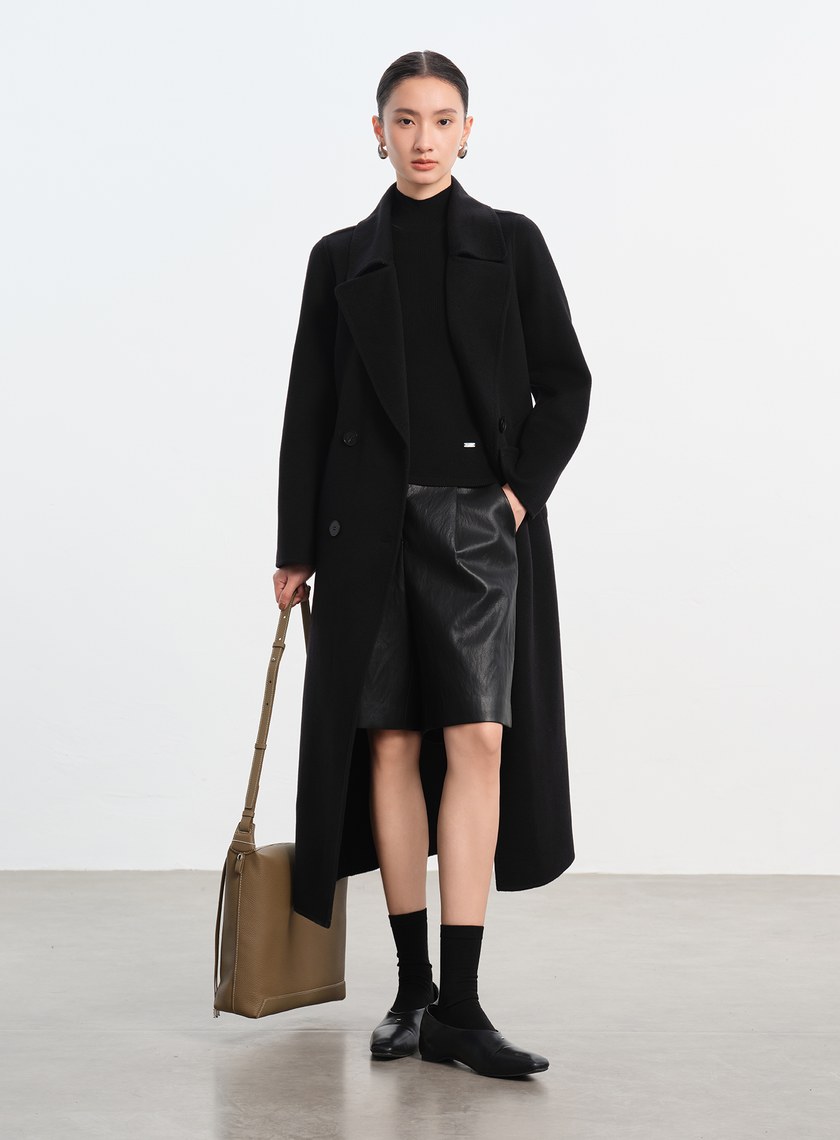 純羊毛半高領針織背心