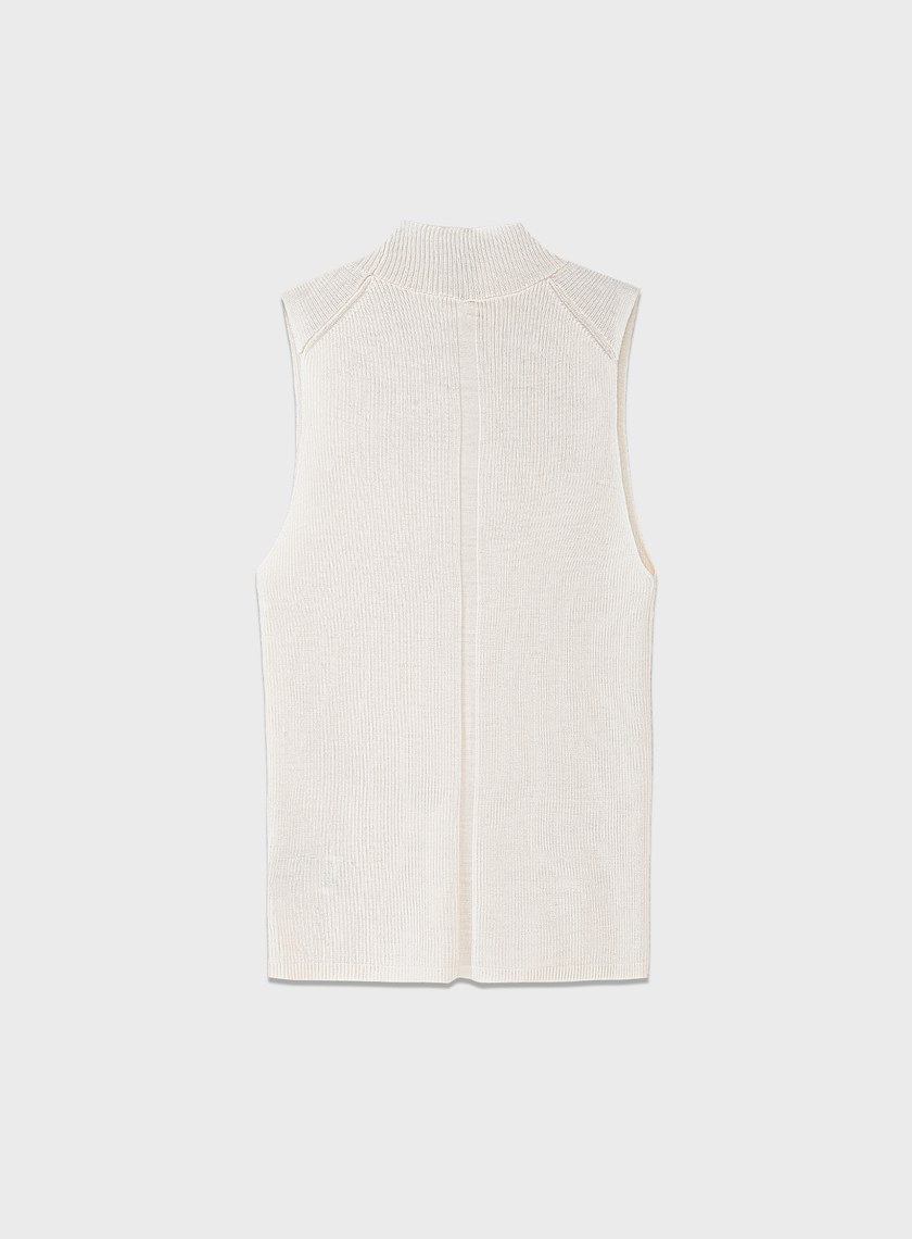 純羊毛半高領針織背心