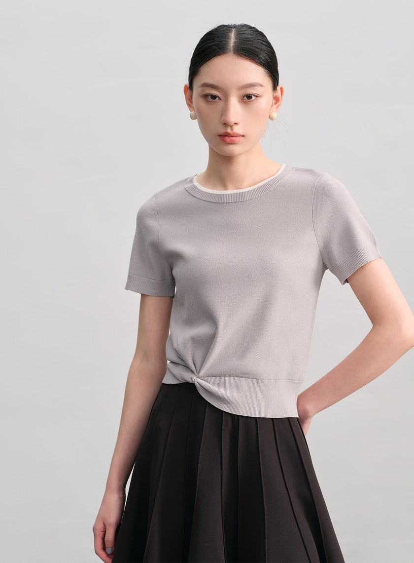 簡約扭結針織衫