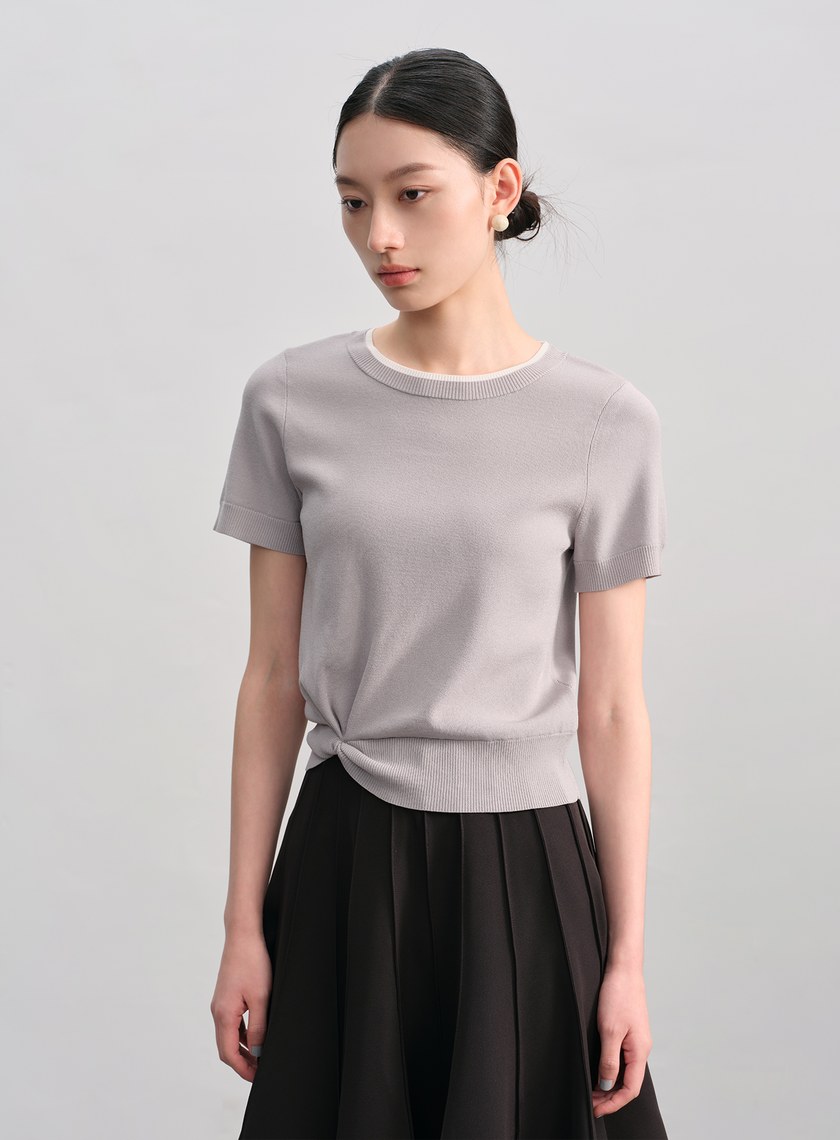 簡約扭結針織衫